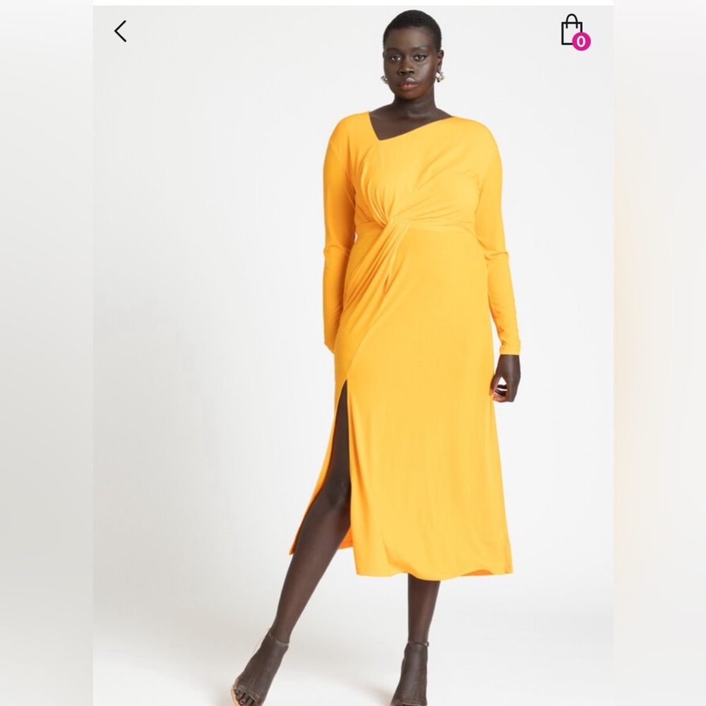 My duplicate purchase is YOUR gain!! Fabulous tangerine colored midi dress.